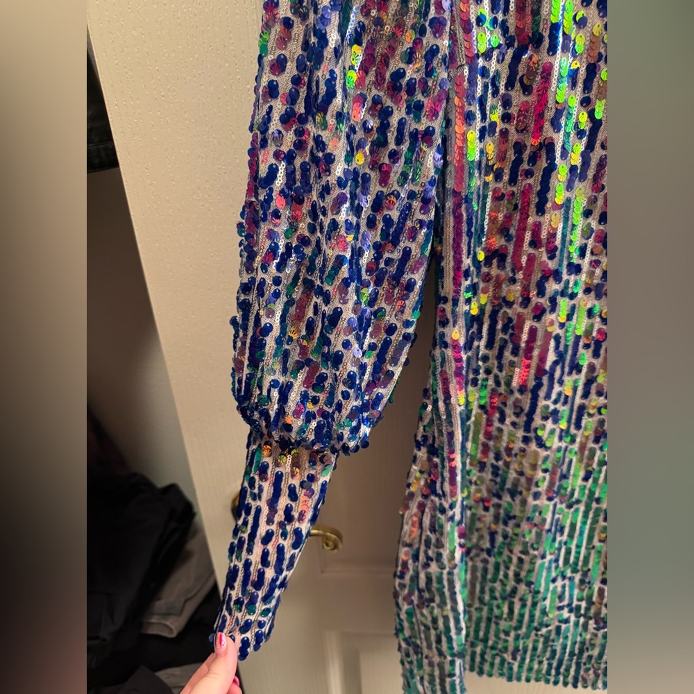 VENUS Iridescent Sequins Mini Dress - Picture 3 of 8